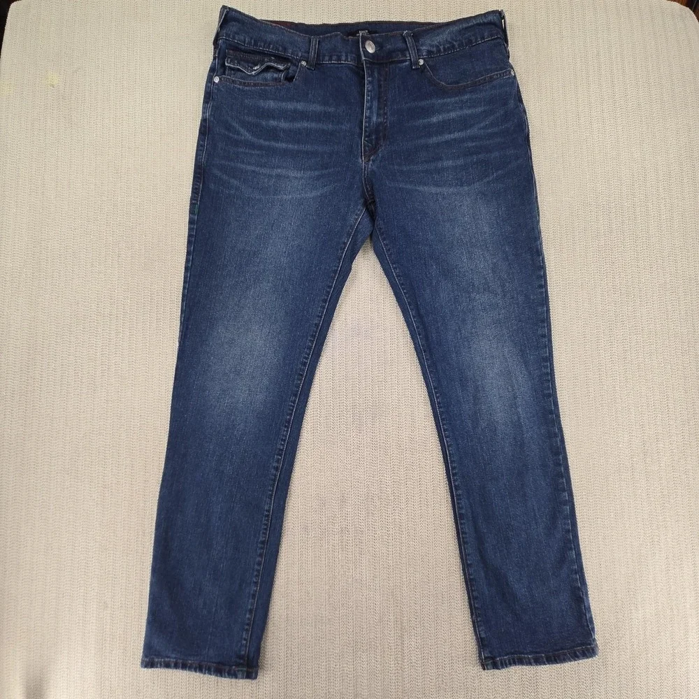 True Religion Jeans Mens 36x31 Blue Rocco Relaxed Skinny Stretch Denim Pants
